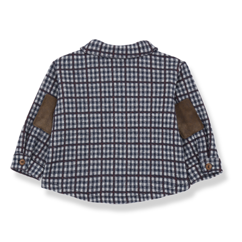 1 + in the family Blauw geruit baby shirt