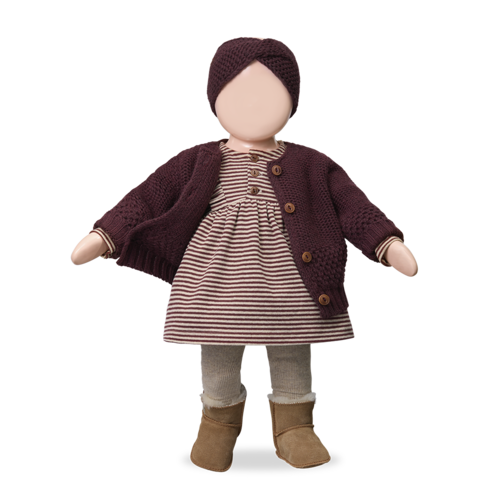 1 + in the family Bruin merino baby vestje