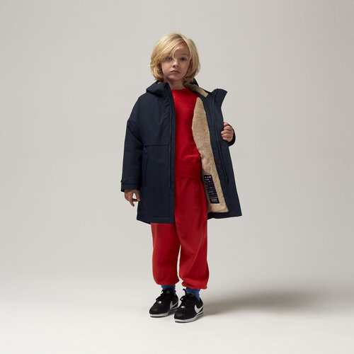 GOSOAKY Waterdichte half lange winterjas in donker blauw