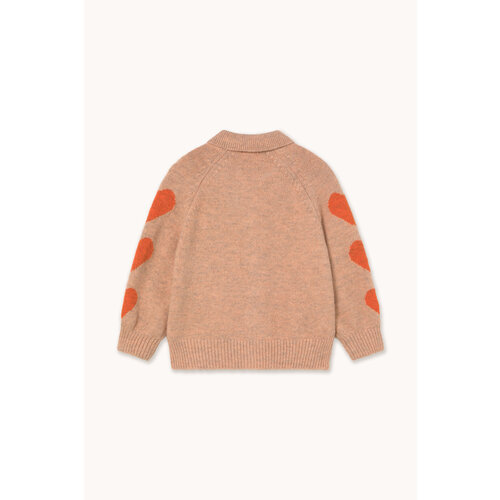 Tinycottons Wollen vest met hartjes opdruk