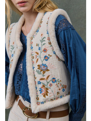 Louise Misha Reversible Vest Renee Cream - Woman