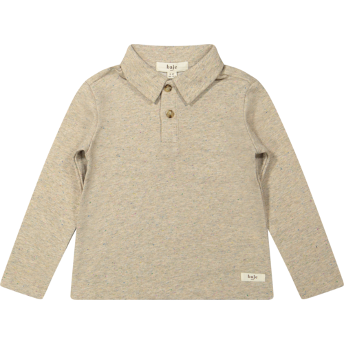 Baje studio Zandkleurige polo met lange mouwen