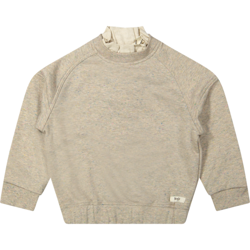 Baje studio Zandkleurige sweater met ruffle kraag