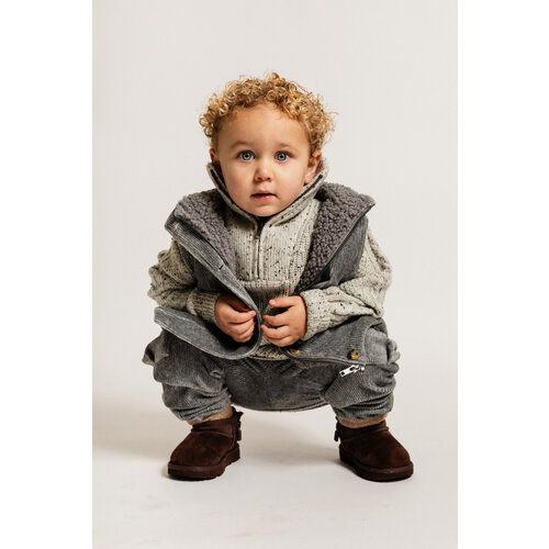Baje studio Grijze ribbroek met zakken