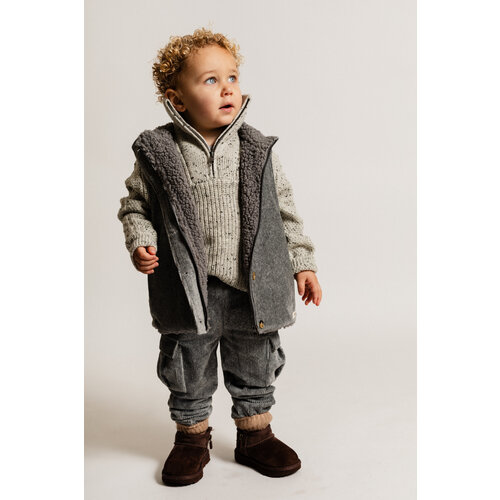 Baje studio Grijze ribbroek met zakken