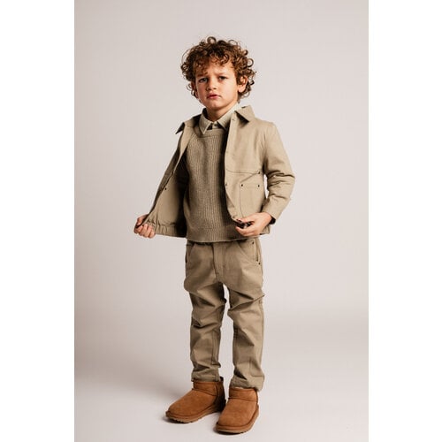 Baje studio Broek met zakken in natuurlijk groen