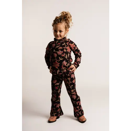 Baje studio Donker bruine legging met bloemenprint
