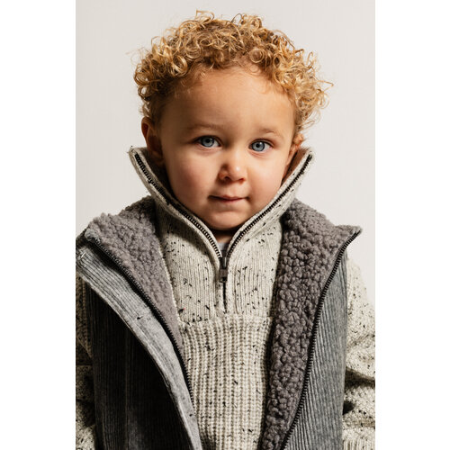 Baje studio Grijze bodywarmer met rib