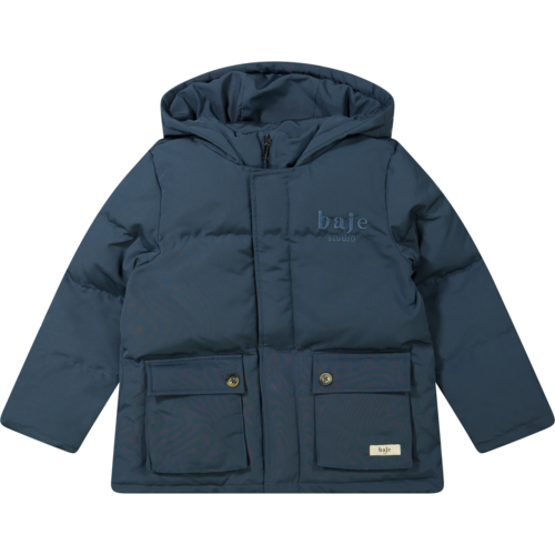Baje studio Blauwe winterjas met zakken