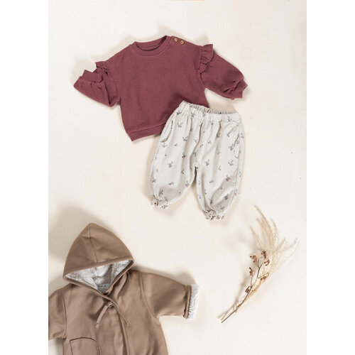 Play up Paarse baby trui met ruffle mouw Play up Paarse baby trui met ruffle mouw