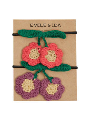 Emile & ida Set Of 2 Crochet Elastic Bands Multico