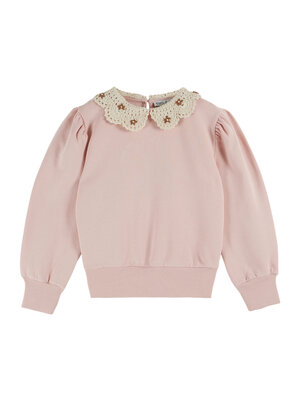 Emile & ida Crochet Collar Sweatshirt Peony