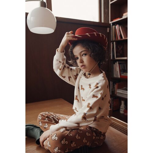 Emile & ida Lichte trui met teckel print Emile & ida Lichte trui met teckel print