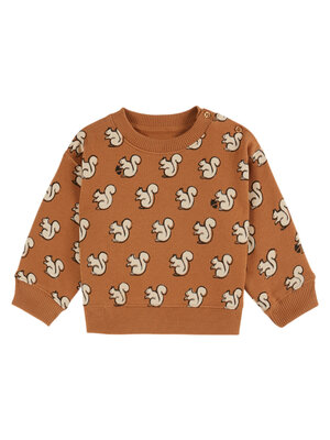 Emile & ida Squirrel All Over Printed Sweatshirt Pecan