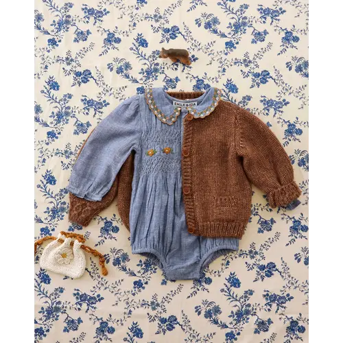 Emile & ida Bruin gebreid vest Emile & ida Bruin gebreid vest