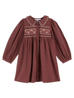 Emile et Ida Smocked Dress Violine