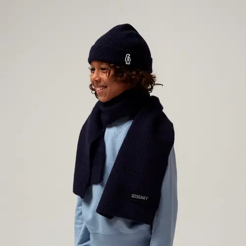 GOSOAKY Gebreide donker blauwe sjaal GOSOAKY Gebreide donker blauwe sjaal