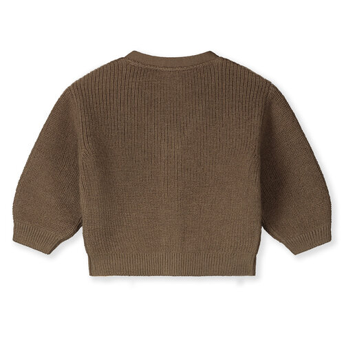 Gray label Merino wollen baby vestje in warm bruine kleur Gray label Merino wollen baby vestje in warm bruine kleur