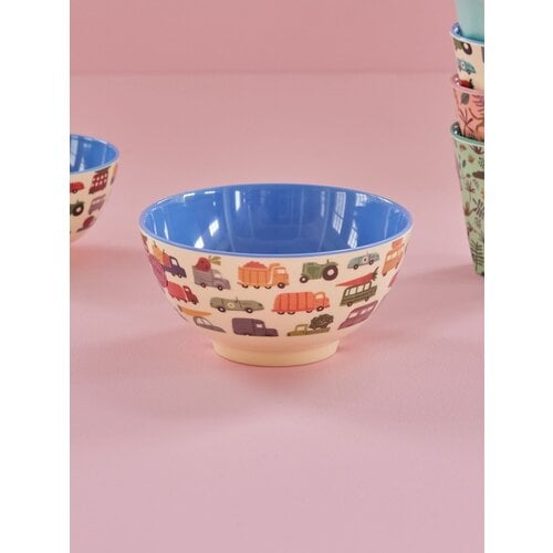 Rice Bowl with Happy Cars - Medium