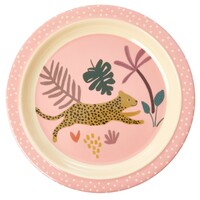 Kids Plate Pink Jungle Animals