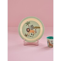 Kids Plate Blue Jungle Animals