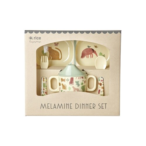 Rice Baby set met beker, bord en bestek