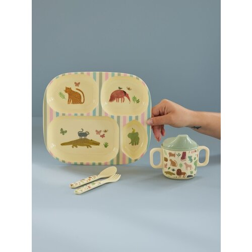 Rice Baby set met beker, bord en bestek