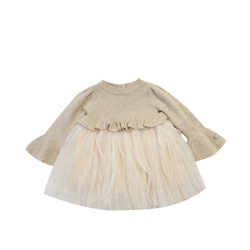 Donsje Beige jurk met tulle