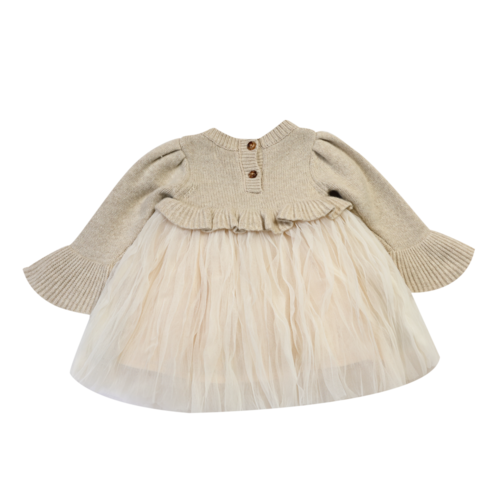 Donsje Beige jurk met tulle