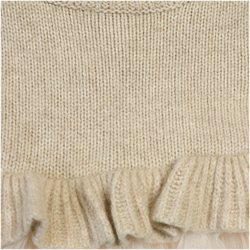 Donsje Beige jurk met tulle