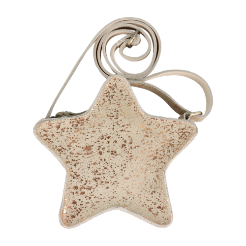 Donsje Cream metallic leren tasje
