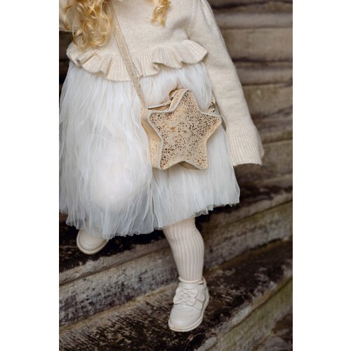 Donsje Cream metallic leren tasje