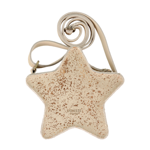 Donsje Cream metallic leren tasje