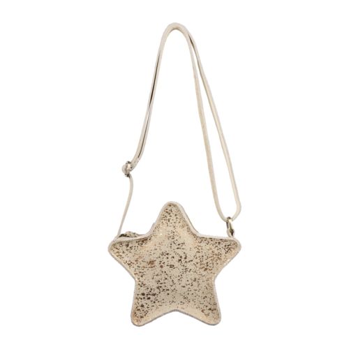 Donsje Cream metallic leren tasje