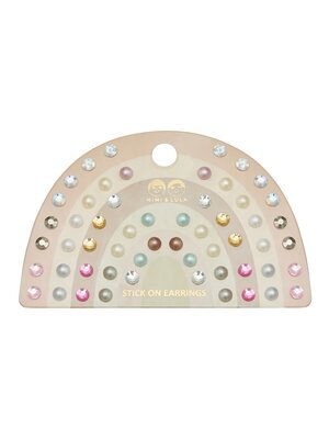 Mimi & Lula Pink Gem & Pearl Stick On Earrings