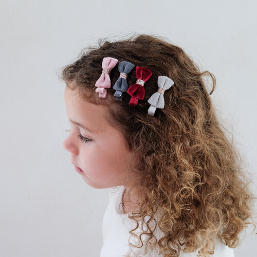 Mimi & Lula Set van 4 fluwelen strik clips