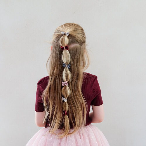 Mimi & Lula Set mini met 8 haar elastieken met fluwelen strikjes