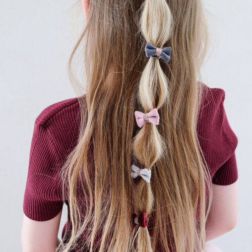 Mimi & Lula Set mini met 8 haar elastieken met fluwelen strikjes