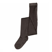 Wool Rib Tights Dark Brown