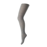 Cotton Rib Tights Grey Melange