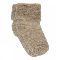 Wool Baby Socks Light Brown Melange