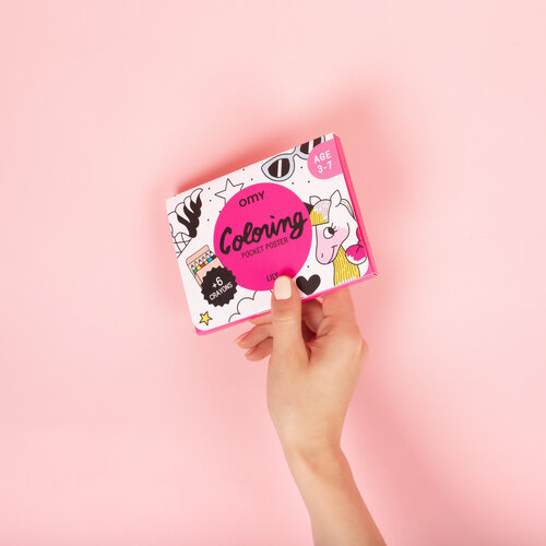 OMY Pocket poster met potloodjes Unicorn OMY Pocket poster met potloodjes Unicorn