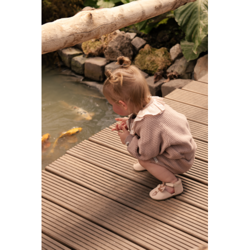 Donsje Paars baby vest met kraag