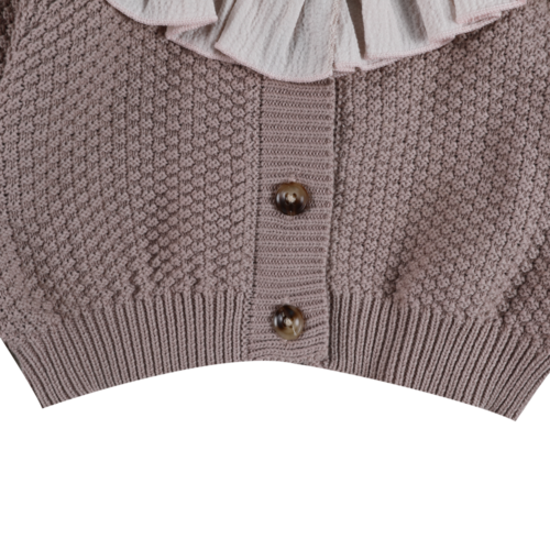 Donsje Paars baby vest met kraag