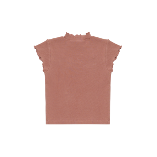 Donsje Top met korte mouwen en een opstaand kraagje