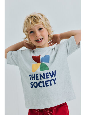 the new society TNS Logo T-Shirt Light Grey Melange