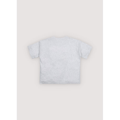 the new society Grijs t-shirt met logo opdruk