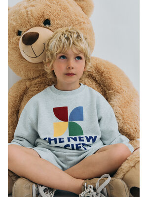 the new society TNS Logo Sweatshirt Light Grey Melange