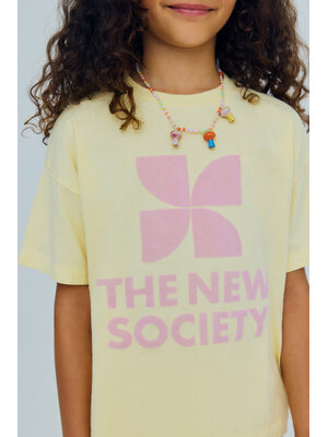 the new society TNS Logo T-Shirt Soft Lemon