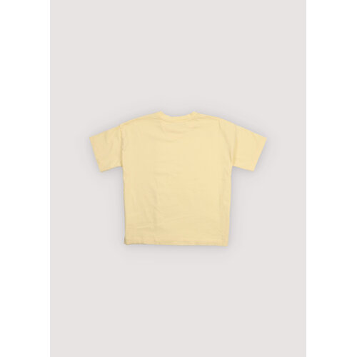 the new society Geel t-shirt met logo opdruk